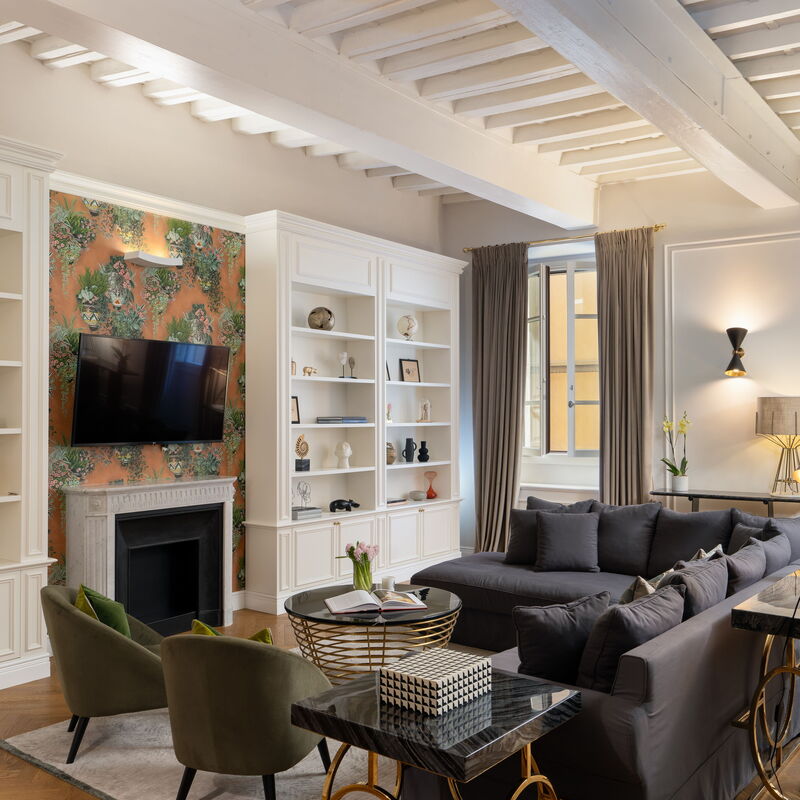 Bargello Penthouse Luxury Apartment In Florence By Palazzo Pazzi Vitali: Dnevna soba, Jesen, Ljeto, Proljeće