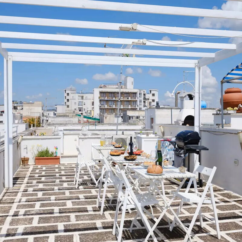 Panoramic Terrace Apartment Porto Cesareo: Autumn, Balcony / Terrace / Patio, Spring, Summer