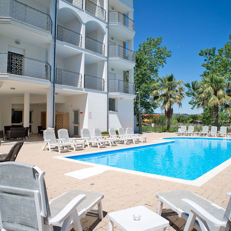Tortoreto Apartment Close To The Sea, Ac,wi -fi: Autumn, Building Exterior, Main Entrance, Pool, Spring, Summer