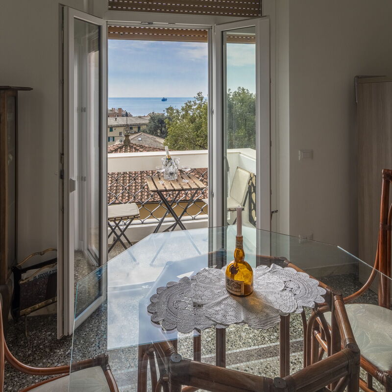 Focaincontromano Apartment with Sea View, Genoa: Autumn, Dining Room, Living Room, Spring, Summer
