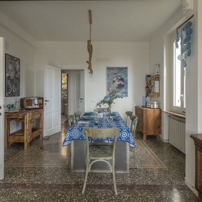 Focaincontromano Apartment with Sea View, Genoa: Autumn, Dining Room, Living Room, Spring, Summer
