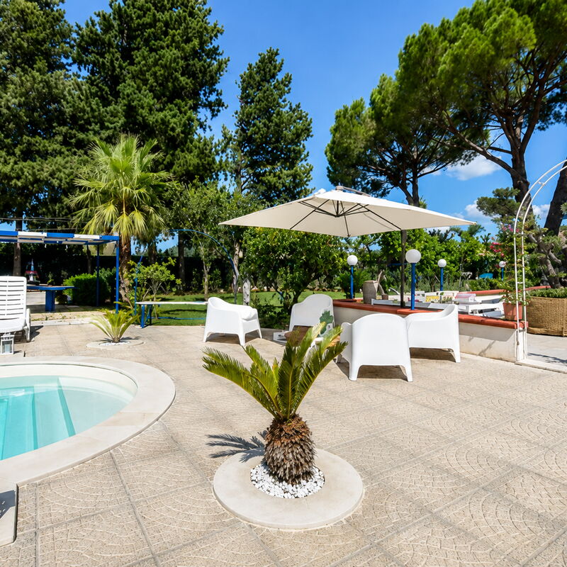 Villa Didymos: Automne, Balcon / Terrasse / Patio, bassin, Été, Printemps