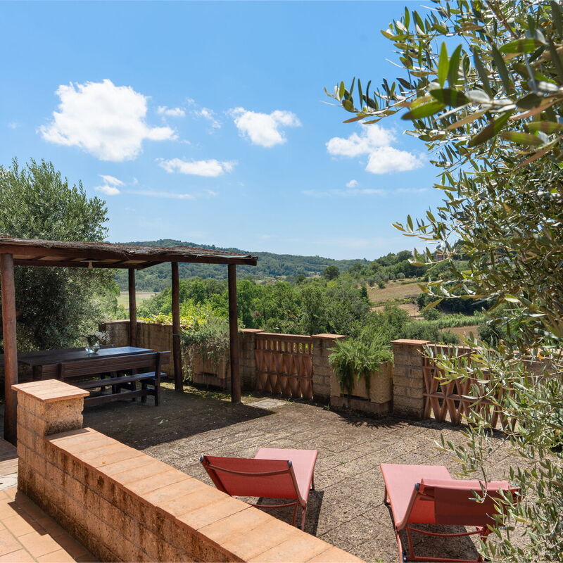 Villa Riparbella: Autumn, Balcony / Terrace / Patio, Building Exterior, Spring, Summer