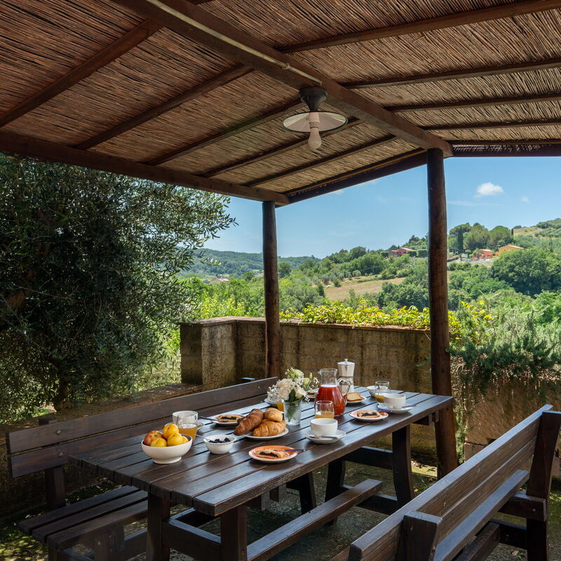 Villa Riparbella: Autumn, Balcony / Terrace / Patio, Building Exterior, Spring, Summer