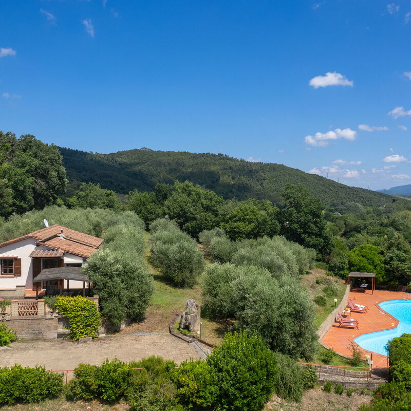 Villa Riparbella: Autumn, Balcony / Terrace / Patio, Building Exterior, Garden, Main Entrance, Outdoor, Pool, Spring, Summer