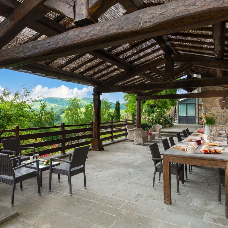 Villa Torre Delle Rose - Firenzuola, Private Pool, Ac, Privacy: Amenities, Autumn, Balcony / Terrace / Patio, Building Exterior, Dining Room, Spring, Summer