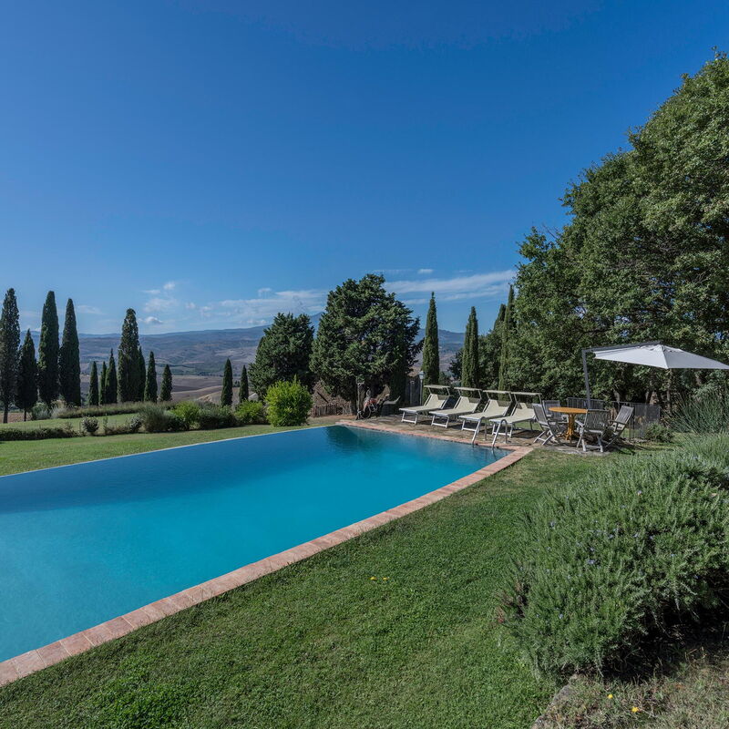 Orcia Panoramic View With Pool: Autumn, Building Exterior, Garden, Pool, Spring, Summer