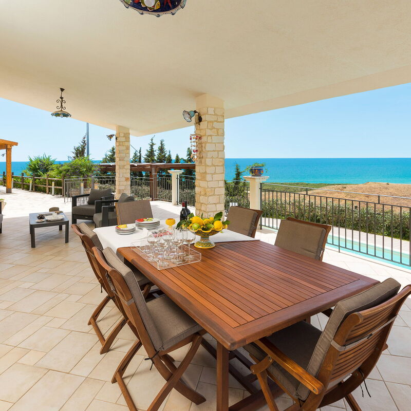 Villa Vistamare - Montallegro, Sicilia: Autumn, Balcony / Terrace / Patio, Building Exterior, Outdoor, Scenic View, Spring, Summer