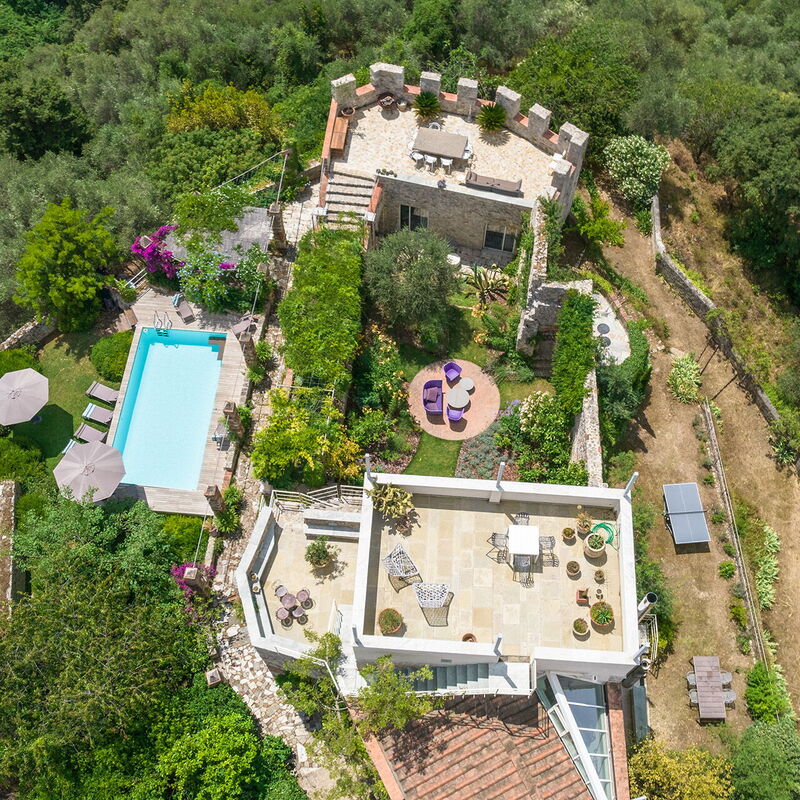 Villa Maestosa - Camaiore, Toscana: Autumn, Balcony / Terrace / Patio, Building Exterior, Garden, Outdoor, Pool, Scenic View, Spring, Summer