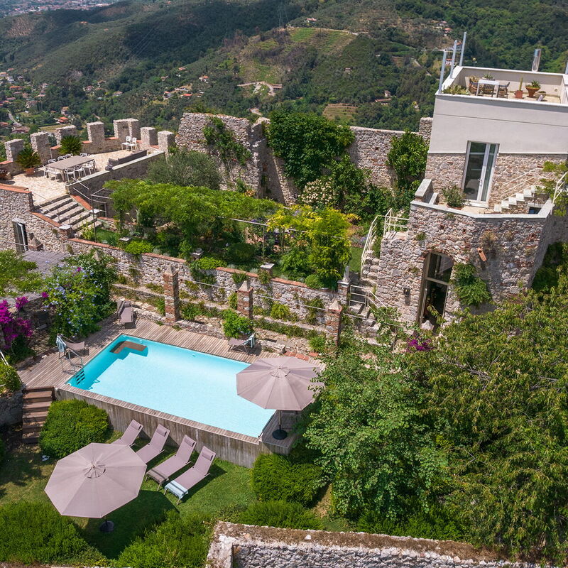 Villa Maestosa - Camaiore, Toscana: Autumn, Balcony / Terrace / Patio, Building Exterior, Garden, Outdoor, Pool, Scenic View, Spring, Summer