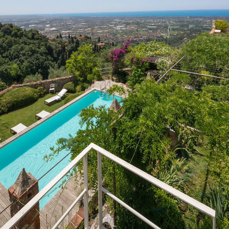Villa Maestosa - Camaiore, Toscana: Autumn, Balcony / Terrace / Patio, Building Exterior, Garden, Outdoor, Pool, Scenic View, Spring, Summer