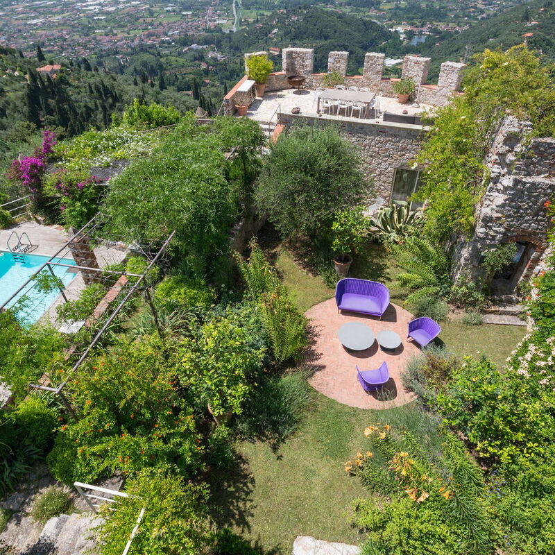 Villa Maestosa - Camaiore, Toscana: Autumn, Balcony / Terrace / Patio, Building Exterior, Garden, Outdoor, Pool, Scenic View, Spring, Summer