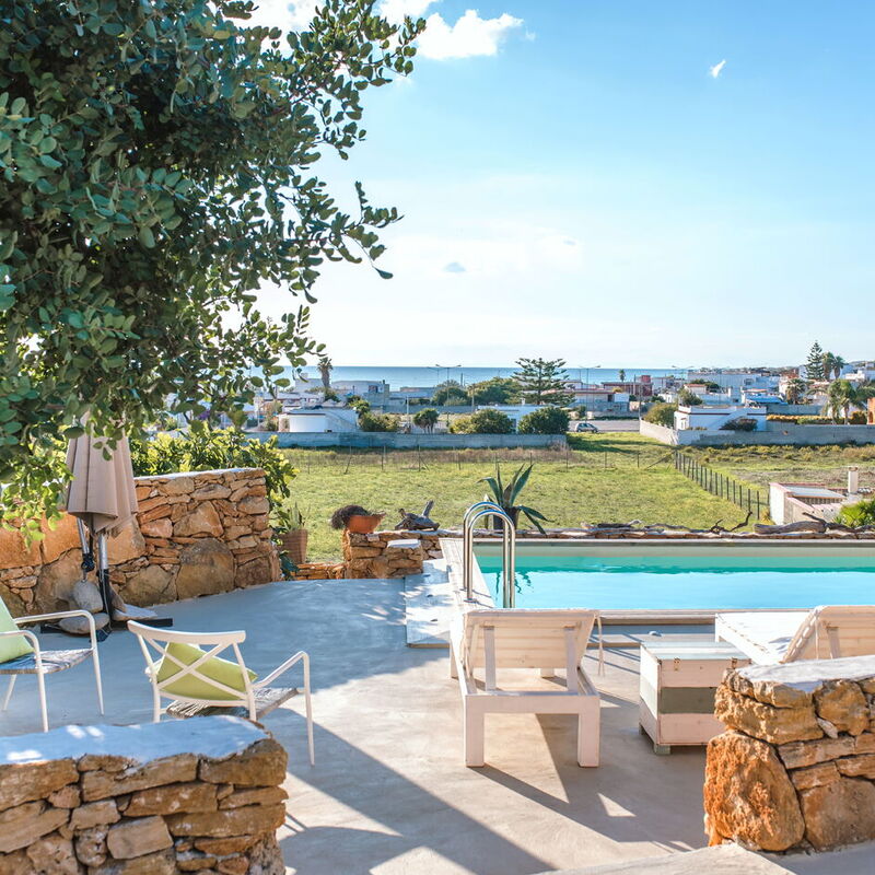 Villa Trullo - Torricella, Puglia: Autumn, Balcony / Terrace / Patio, Building Exterior, Garden, Outdoor, Pool, Spring, Summer