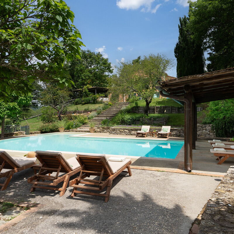 Casale Collina Verde - San Casciano Dei Bagni, Toscana: Autumn, Balcony / Terrace / Patio, Building Exterior, Garden, Outdoor, Pool, Spring, Summer