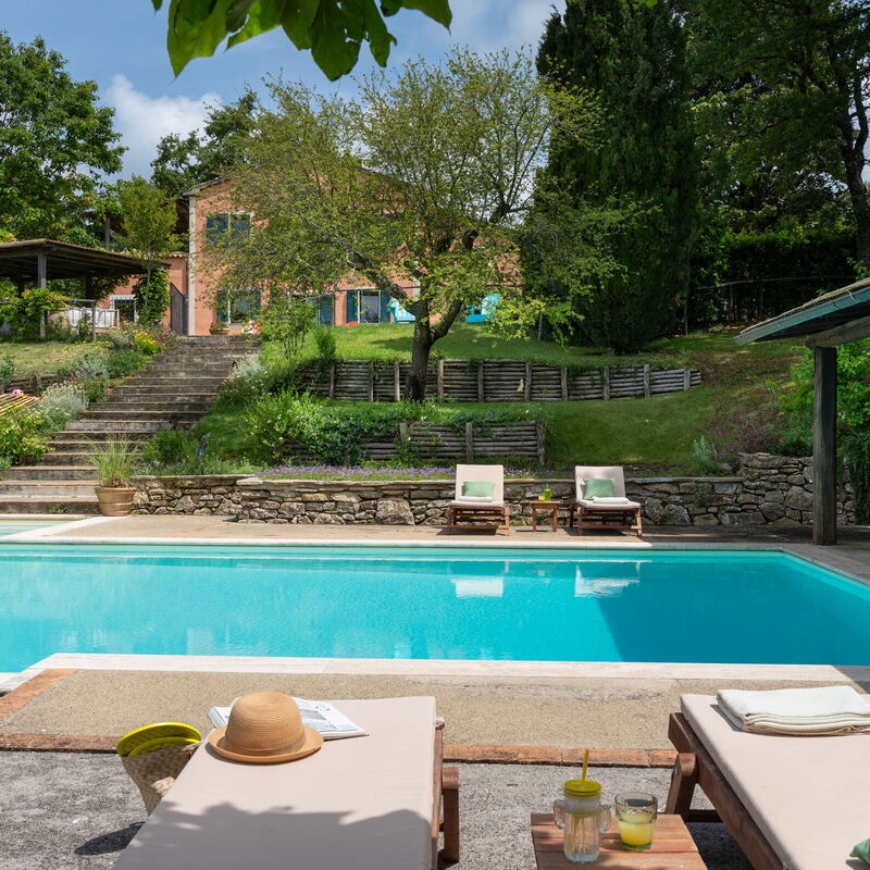 Casale Collina Verde - San Casciano Dei Bagni, Toscana: Autumn, Balcony / Terrace / Patio, Building Exterior, Garden, Outdoor, Pool, Spring, Summer